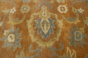 Rust Orange Floral 9X12 Osh Chobi Peshawar Oriental Rug