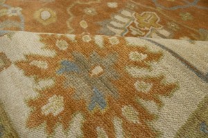 Rust Orange Floral 9X12 Osh Chobi Peshawar Oriental Rug