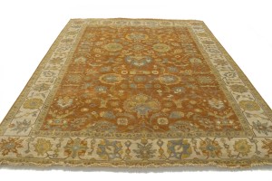 Rust Orange Floral 9X12 Osh Chobi Peshawar Oriental Rug