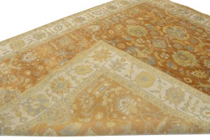 Rust Orange Floral 9X12 Osh Chobi Peshawar Oriental Rug