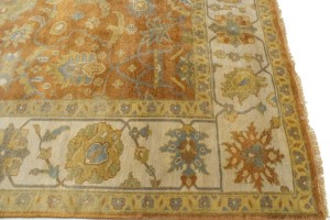 Rust Orange Floral 9X12 Osh Chobi Peshawar Oriental Rug