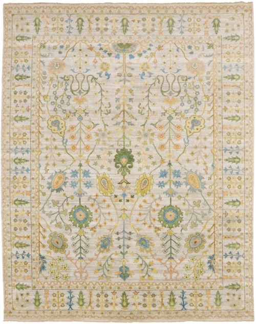 Ivory Floral 8X10 Osh Chobi Oriental Rug