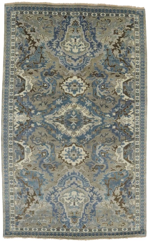 Brownish Gray Floral 5X8 Transitional Osh Chobi Oriental Rug