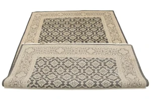Charcoal Gray Floral Transitional 5'7X8'4 Oriental Rug
