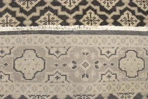 Charcoal Gray Floral Transitional 5'7X8'4 Oriental Rug