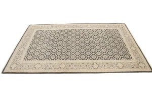 Charcoal Gray Floral Transitional 5'7X8'4 Oriental Rug