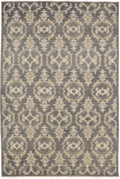 Brownish Gray Transitional Floral 6X9 Oriental Rug