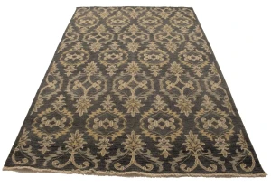 Brownish Gray Transitional Floral 6X9 Oriental Rug