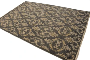 Brownish Gray Transitional Floral 6X9 Oriental Rug