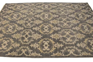Brownish Gray Transitional Floral 6X9 Oriental Rug