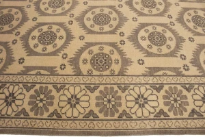 Cream Floral Transitional 8X10 Oriental Rug