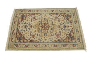 Cream Floral Heriz Serapi 2X3 Transitional Oriental Rug