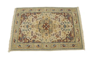 Cream Floral Heriz Serapi 2X3 Transitional Oriental Rug