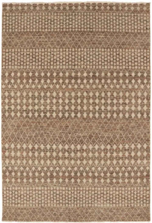 Brown & Cream Transitional Floral 6X9 Oriental Rug