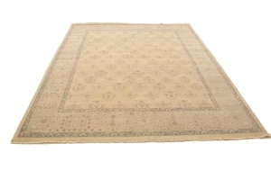 Beige Floral Transitional 8X10 Oriental Rug