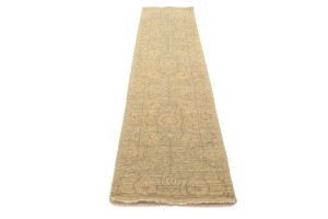 Green Floral Transitional 2'4X9'9 Oriental Runner Rug