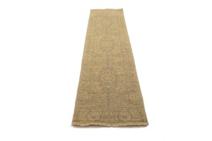 Green Floral Transitional 2'4X9'9 Oriental Runner Rug