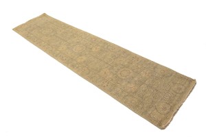 Green Floral Transitional 2'4X9'9 Oriental Runner Rug