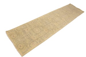 Green Floral Transitional 2'4X9'9 Oriental Runner Rug