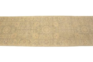 Green Floral Transitional 2'4X9'9 Oriental Runner Rug