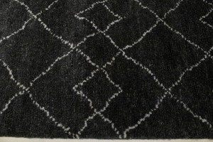 Charcoal Geometric Modern 3X8 Moroccan Style Oriental Runner Rug