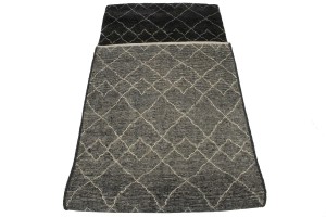 Charcoal Geometric Modern 3X8 Moroccan Style Oriental Runner Rug