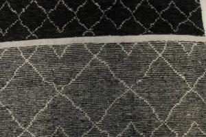 Charcoal Geometric Modern 3X8 Moroccan Style Oriental Runner Rug