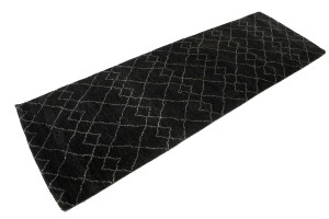 Charcoal Geometric Modern 3X8 Moroccan Style Oriental Runner Rug