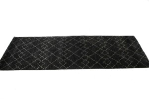 Charcoal Geometric Modern 3X8 Moroccan Style Oriental Runner Rug