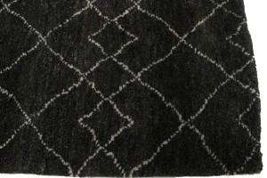 Charcoal Geometric Modern 3X8 Moroccan Style Oriental Runner Rug