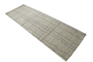 Cream Geometric Modern 3X8 Moroccan Style Oriental Runner Rug