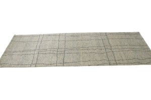 Cream Geometric Modern 3X8 Moroccan Style Oriental Runner Rug