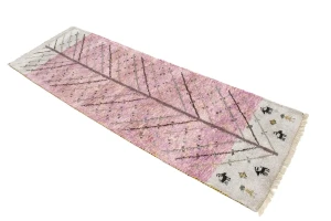 Pink Ivory Tribal 3X8 Indo-Gabbeh Oriental Runner Rug
