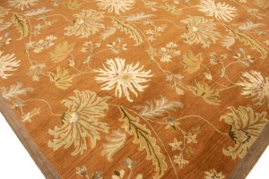 Rust Orange Floral Modern 10X13 Oriental Hand-Tufted Rug