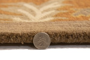 Rust Orange Floral Modern 10X13 Oriental Hand-Tufted Rug