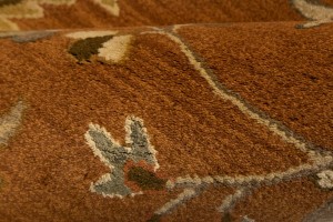 Rust Orange Floral Modern 10X13 Oriental Hand-Tufted Rug