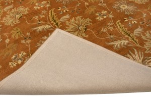 Rust Orange Floral Modern 10X13 Oriental Hand-Tufted Rug