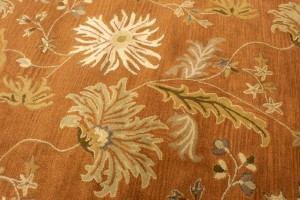 Rust Orange Floral Modern 10X13 Oriental Hand-Tufted Rug