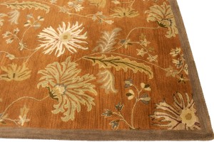 Rust Orange Floral Modern 10X13 Oriental Hand-Tufted Rug