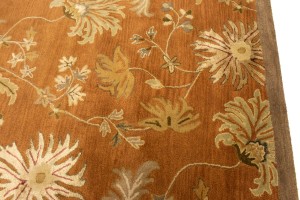 Rust Orange Floral Modern 10X13 Oriental Hand-Tufted Rug