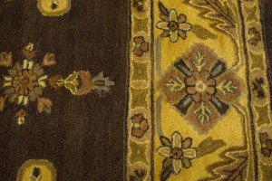Dark Brown Floral Modern 10X13 Oriental Hand-Tufted Rug