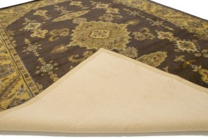Dark Brown Floral Modern 10X13 Oriental Hand-Tufted Rug