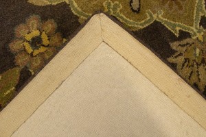 Dark Brown Floral Modern 10X13 Oriental Hand-Tufted Rug