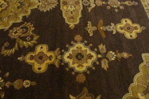 Dark Brown Floral Modern 10X13 Oriental Hand-Tufted Rug