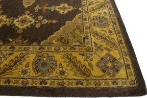 Dark Brown Floral Modern 10X13 Oriental Hand-Tufted Rug