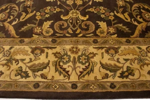Dark Brown Floral Modern 9'5X13 Oriental Hand-Tufted Rug