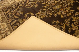 Dark Brown Floral Modern 9'5X13 Oriental Hand-Tufted Rug