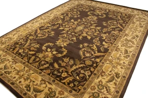 Dark Brown Floral Modern 9'5X13 Oriental Hand-Tufted Rug