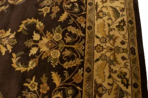 Dark Brown Floral Modern 9'5X13 Oriental Hand-Tufted Rug
