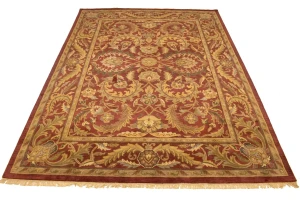 Red Floral Modern 10X13 Oriental Hand-Tufted Rug